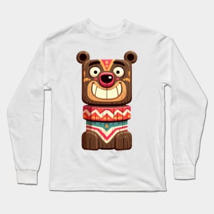 Bear totem illustration Long Sleeve T-Shirt